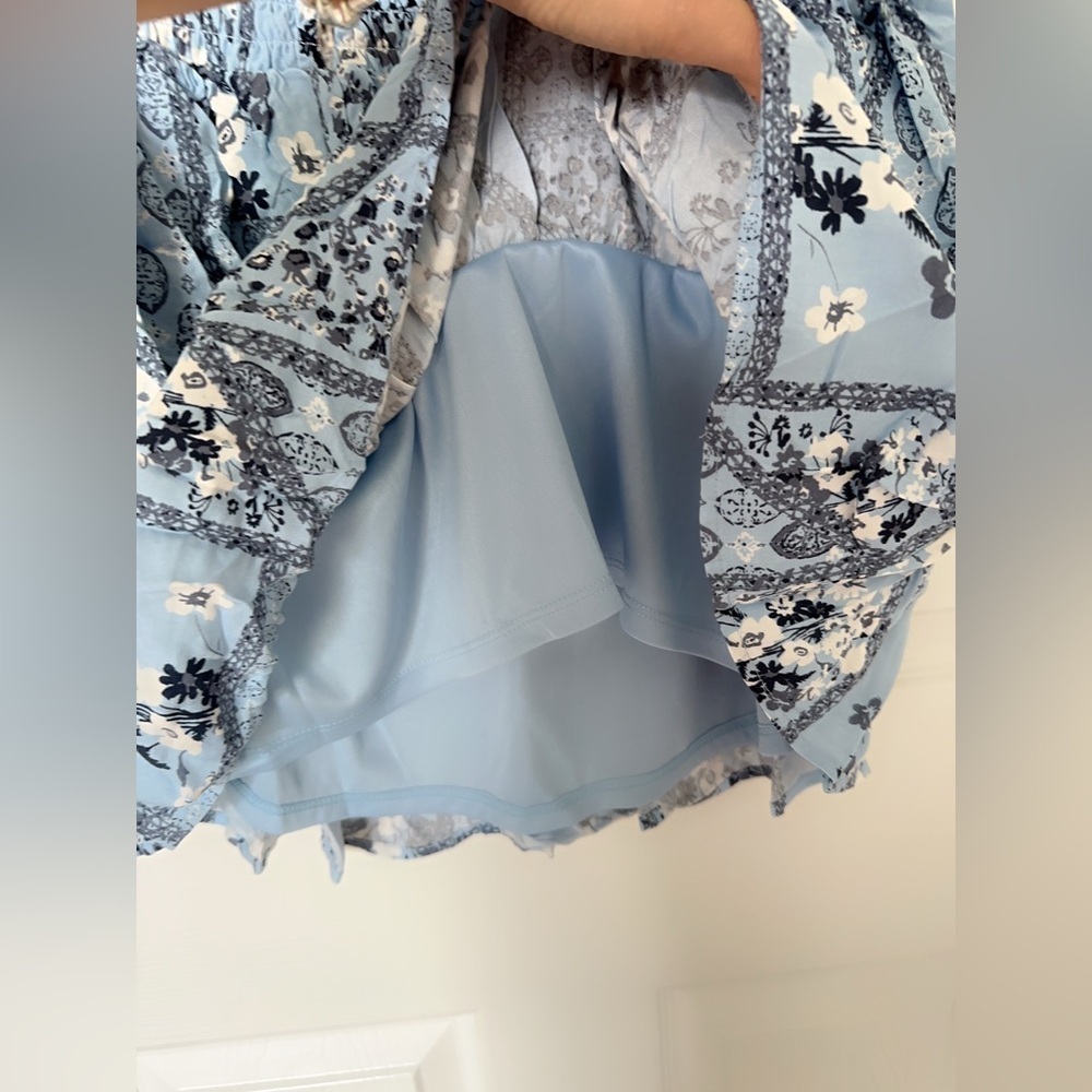 Wallflower Blue and White Mini Skirt - Picture 4 of 4